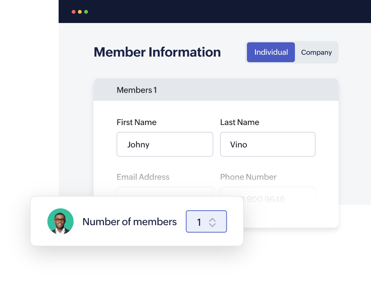 How to Use Zoho Start to Set Up Your Business 3 zoho start member information
